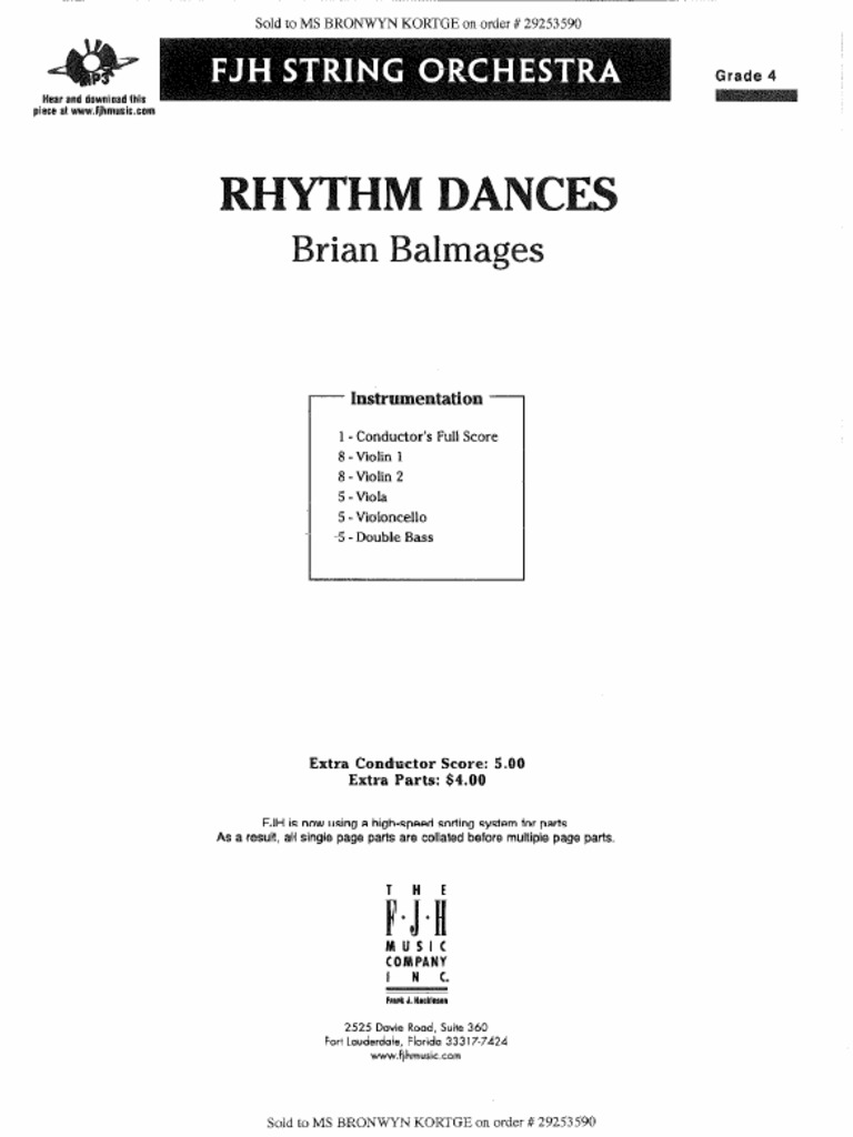 Rhythm Dances Score And Parts Pdf