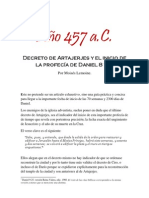 Ano 457 Decreto de Artajerjes e Inicio de Las 70 Semanas y 2300 Dias