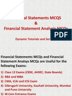 Financial Statements and Financial Statement Analysis Mcqs