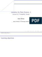 Statistics For Data Science - 1: Lecture 6.2: Probability-Events