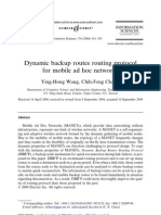 Dynamic Backup Routes Routing Protocol For Mobile Ad Hoc Networks