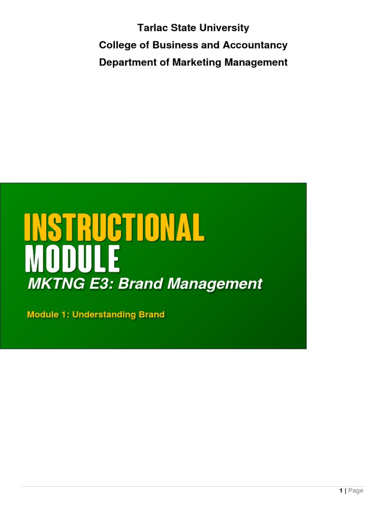 A4 MODULE 1-Understanding Brand-2 | PDF | Brand | Marketing