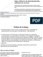 Ordenes de Trabajos, Bitácora de Instrumentación