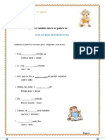 Palavras Homófonas - Exercícios