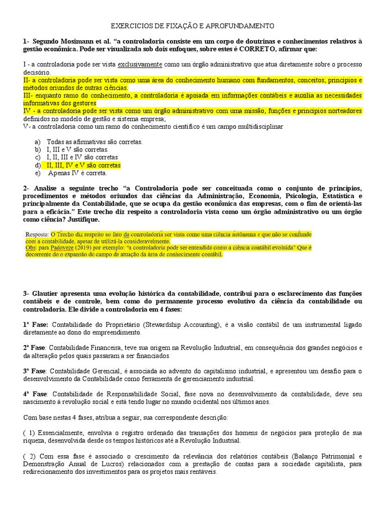 Funções e Conceitos da Controladoria | PDF | Contabilidade ...