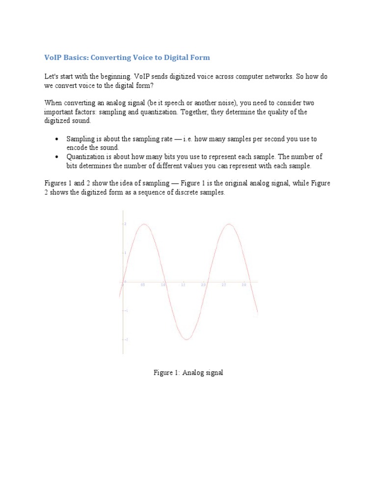 Voip Basics: Converting Voice To Digital Form | PDF | Sampling (Signal ...