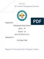 Blog Hub With Content Management System: Superior University Ravi Campus Lahore