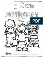 My Own Dictionary: 600 Fry Words