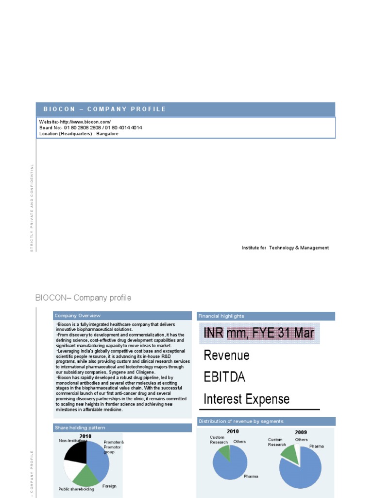 Biocon: Innovative Biopharmaceutical Solutions | PDF | Pharmaceutical ...