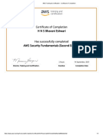 AWS Training & Certification - Certificate of Completion