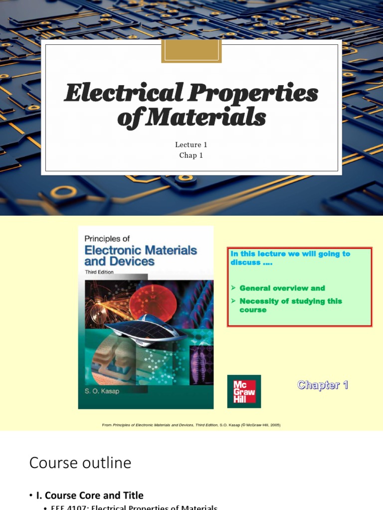 Electrical Properties of Materials: Chap 1 | PDF | Dielectric | Capacitor