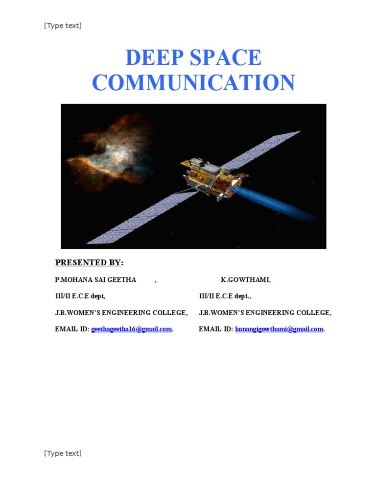 Deep Space Communication Overview | PDF | Nasa Deep Space Network ...