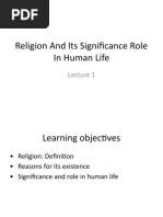 Lecture 1. Religion and Its Significance Role in Human Life