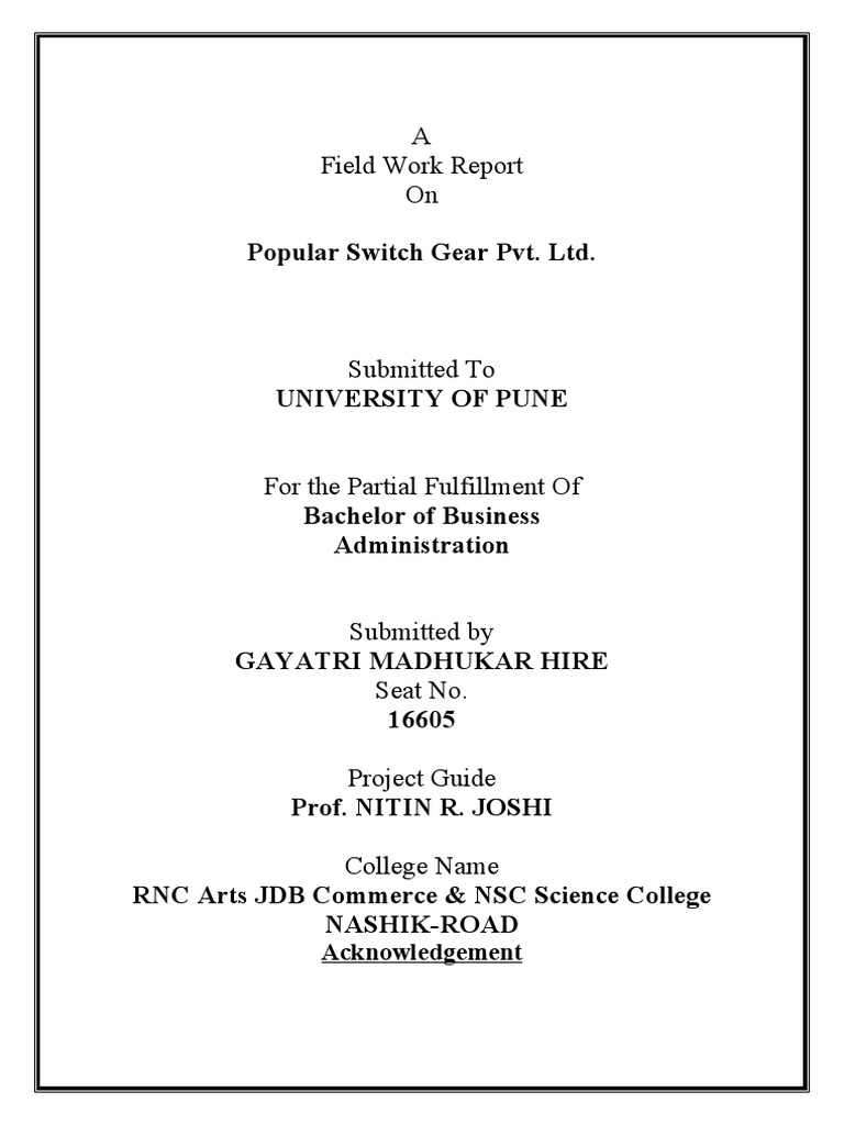 Project of Popular Switch GEAR Docx29 PDF Business