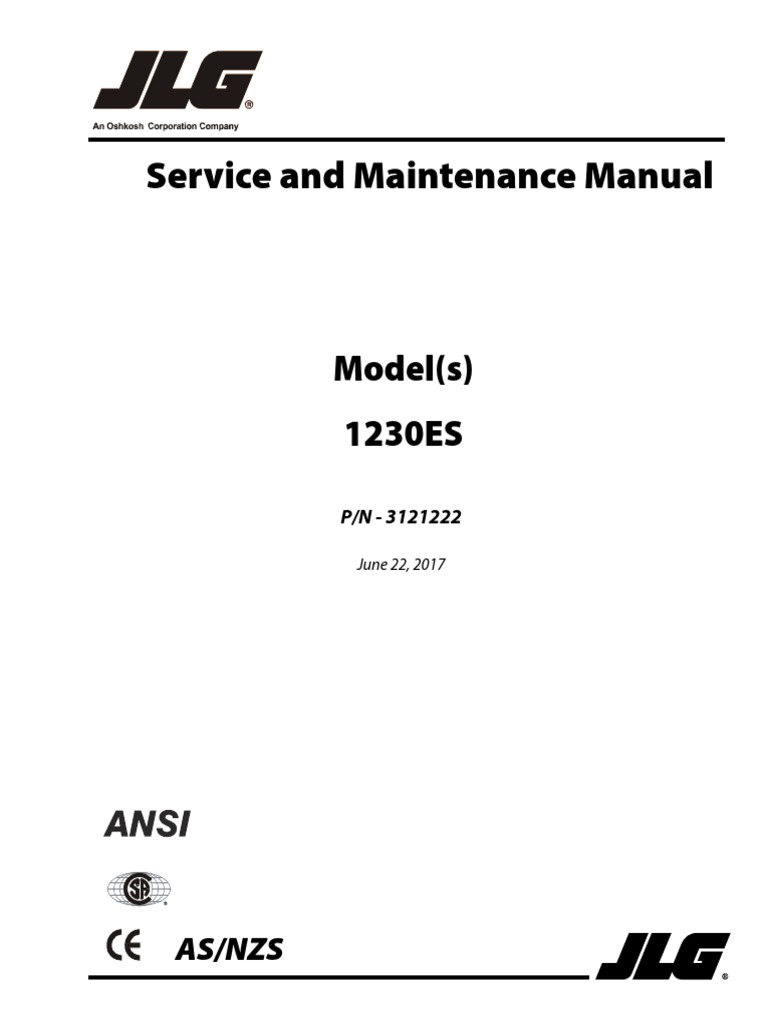 Service and Maintenance Manual: Model(s) 1230ES | PDF | Steering