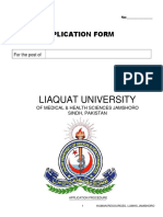Liaquat University: Application Form