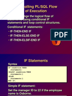 Controlling PL/SQL Flow of Execution with IF Statements and Loop Control Structures