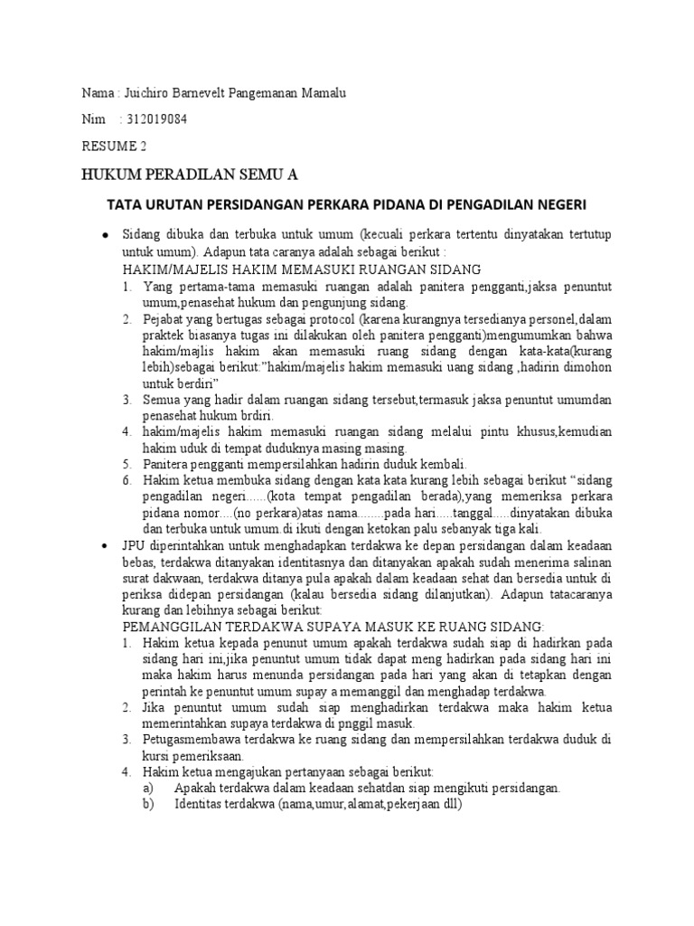 Para Terdakwa dalam Persidangan