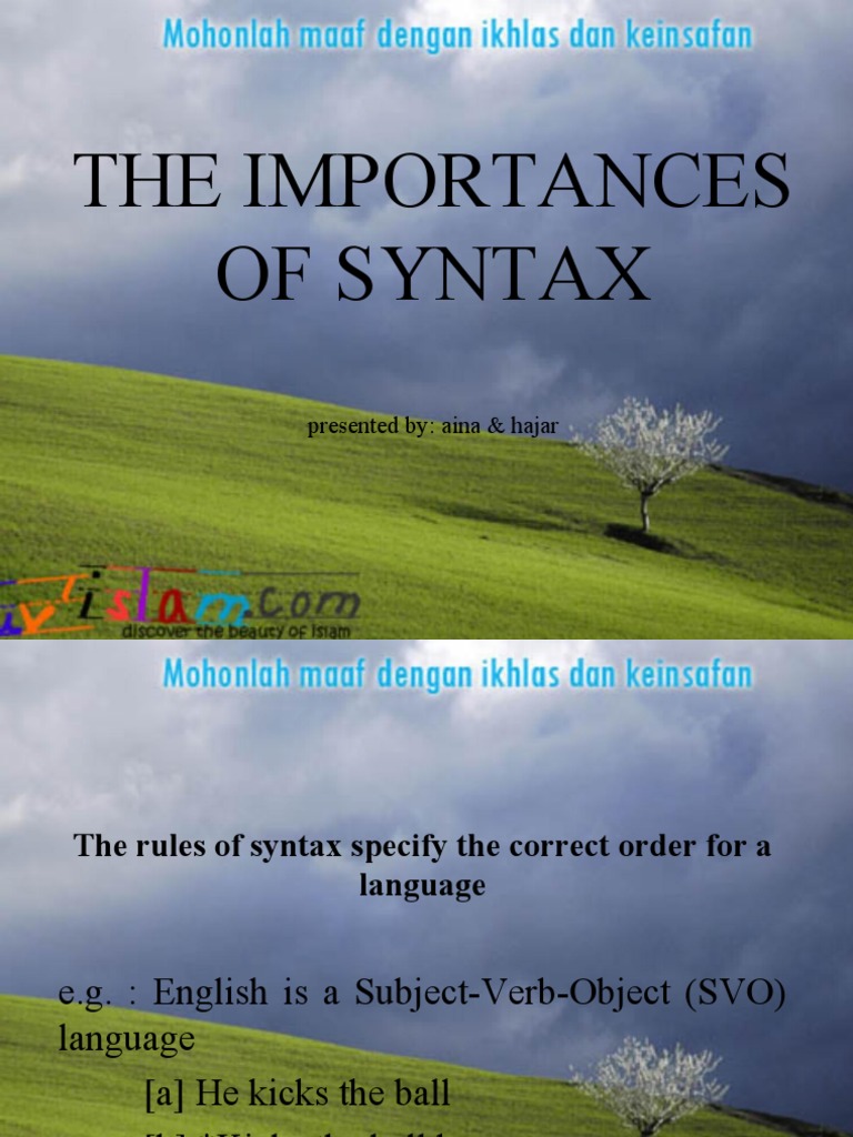 Significance of Syntax in Language | PDF | Language Arts & Discipline ...