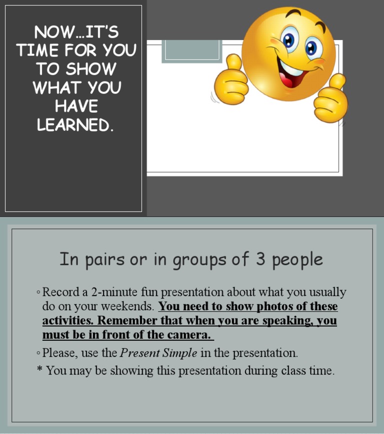 Weekend Activities Presentation Guide | PDF