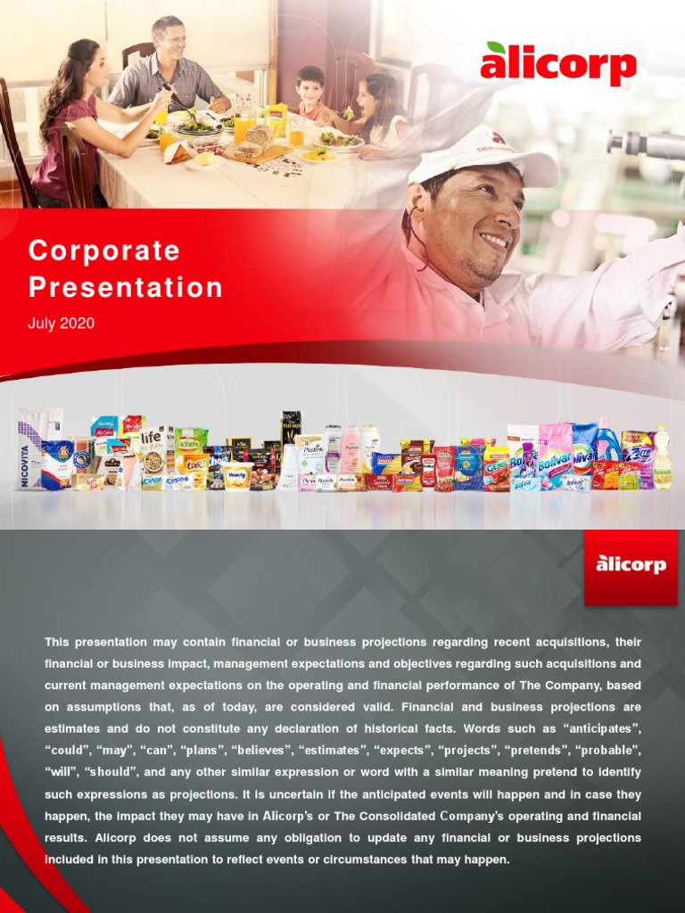 Alicorp Corporate Overview 2020 | PDF | Brand | Mergers And Acquisitions