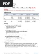 19.4.4 Packet Tracer - Build A Switch and Router Network - ILM