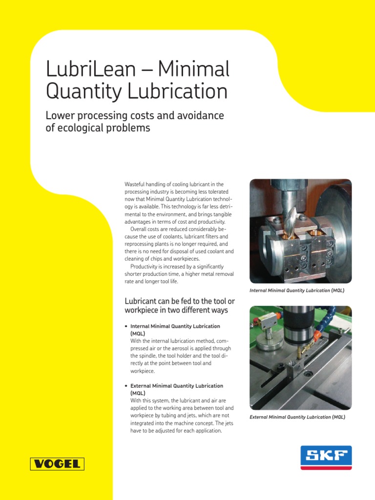 SKF LubriLean Minimal Quantity Lubrication PDF Lubricant Bearing
