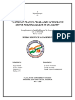 A Study of Training Programmes of Insurance Sector For Development of Lic Agents"