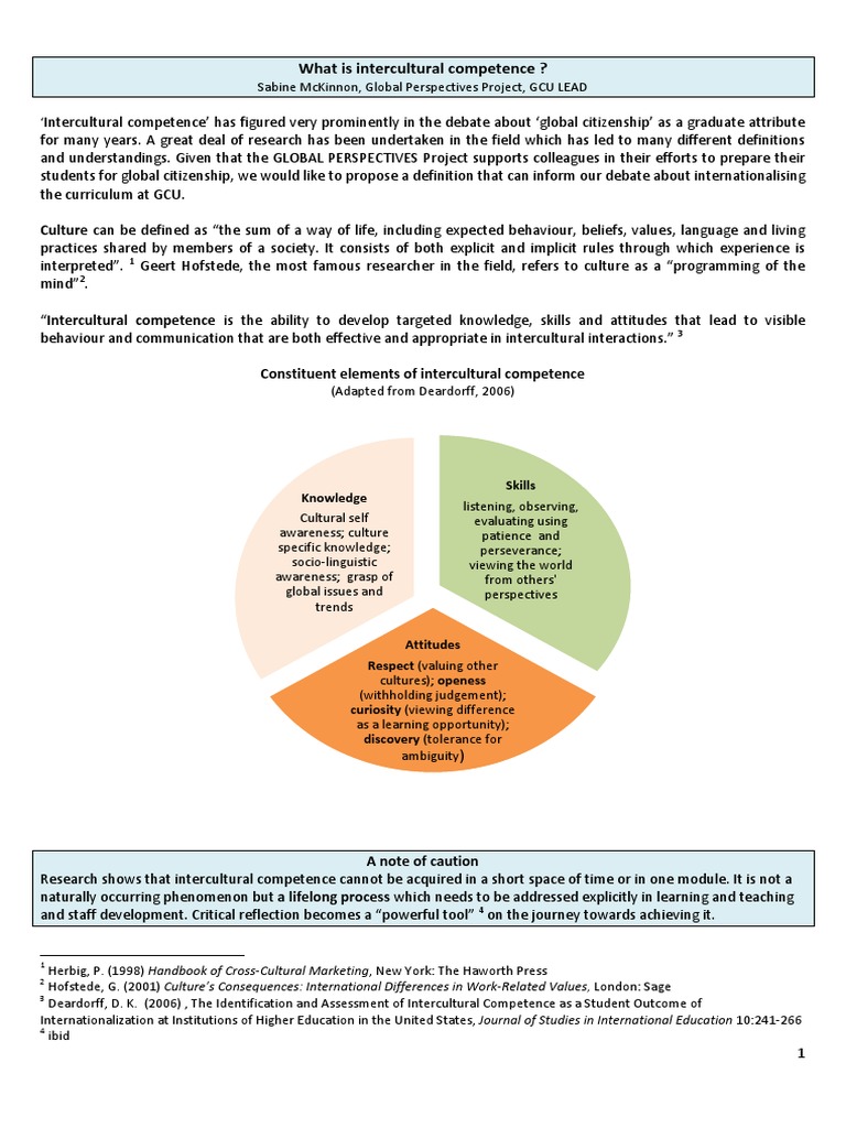Defining Intercultural Competence | PDF | Cross Cultural Communication ...