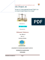 Reserch Project On: "Consumer Preference of International Brand Wall's Ice-Cream Over Local Brand Omore Ice-Cream"