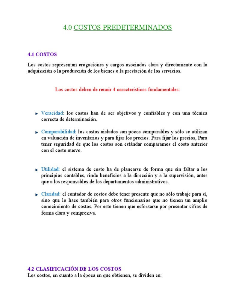 COSTOS PREDETERMINADOS