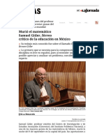 La Jornada_ Murió el matemático Samuel Gitler, férreo crítico de la educación en México