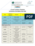 Concept Vocabulary Sheet