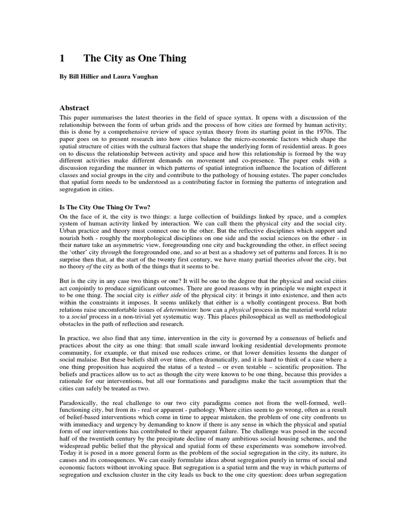 Understanding Space Syntax in Urban Theory | PDF | Space | Distance