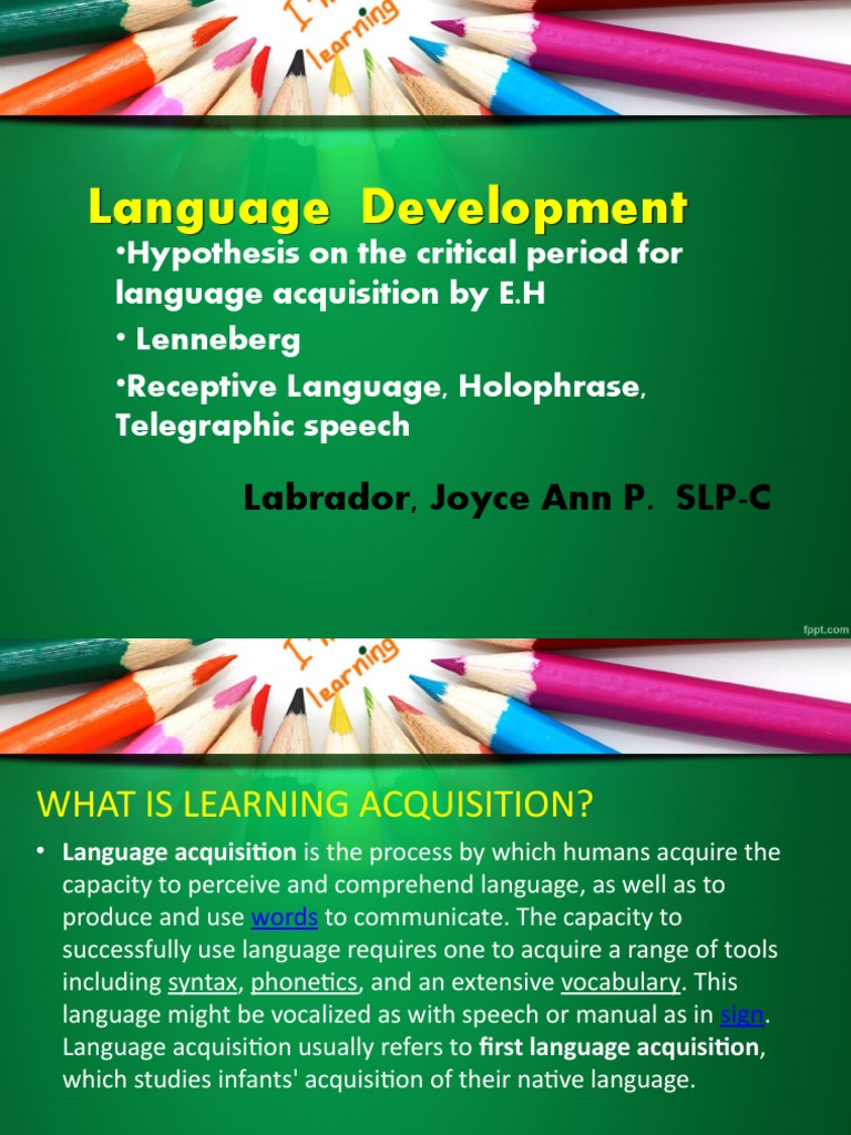 3language Development (Finished) | PDF | Language Acquisition ...