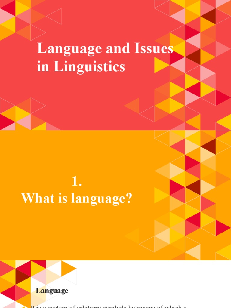 Language Features and Linguistic Issues | PDF | Linguistics | Language ...