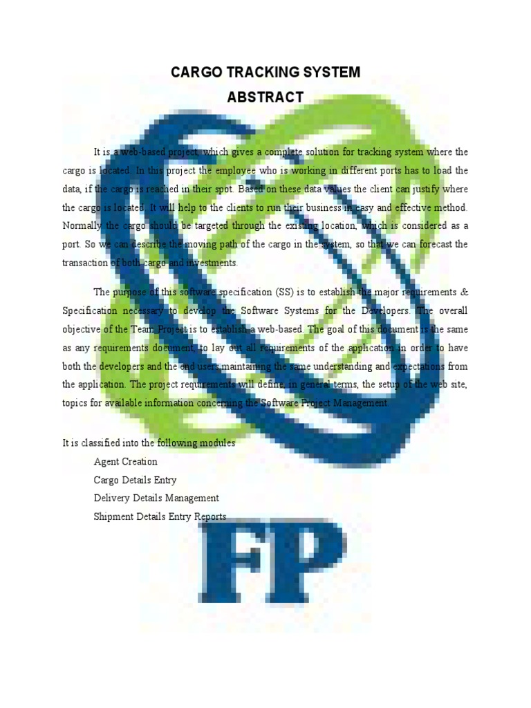 Cargo Tracking System Pdf Web Application Software