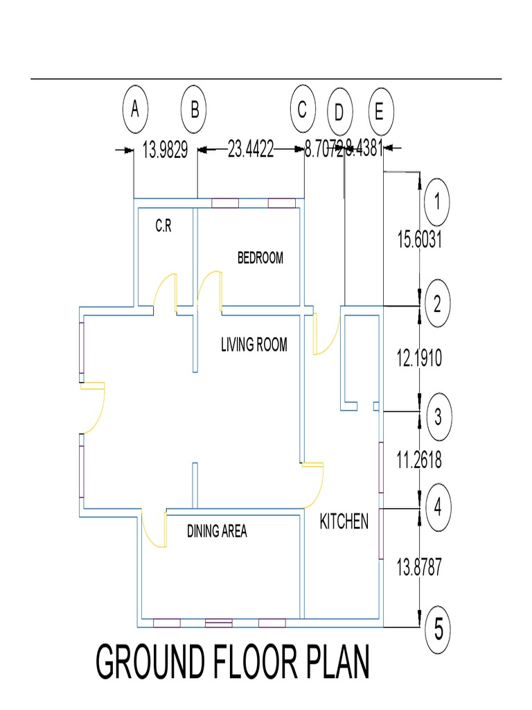 Ground Floor Plan: A B C D E | PDF