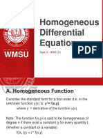 Topic 3 - Homogeneous DE