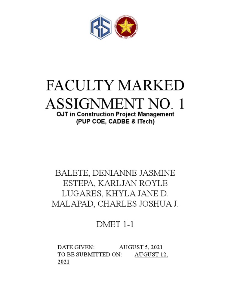 Faculty Marked Assignment No. 1 | PDF | Real Estate | Building Technology