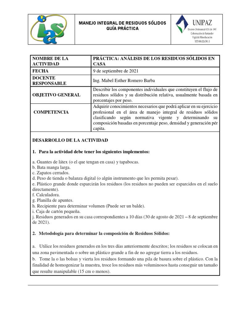 Método de Cuarteo en Residuos Sólidos | PDF | Residuos | Muestreo ...