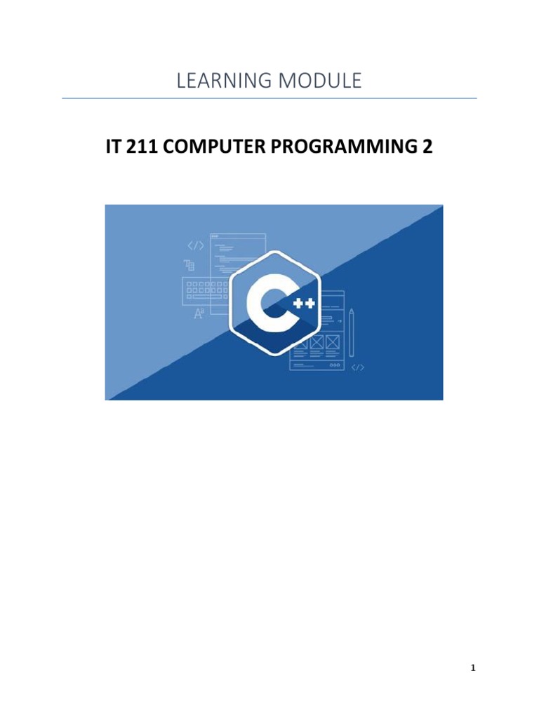 Learning Module - It211 | PDF | C++ | Boolean Data Type