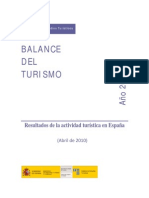 Balance Del Turismo en Espana en 2009