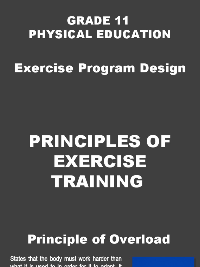 Grade 11 PE: Exercise Program Principles | PDF | Physical Fitness ...