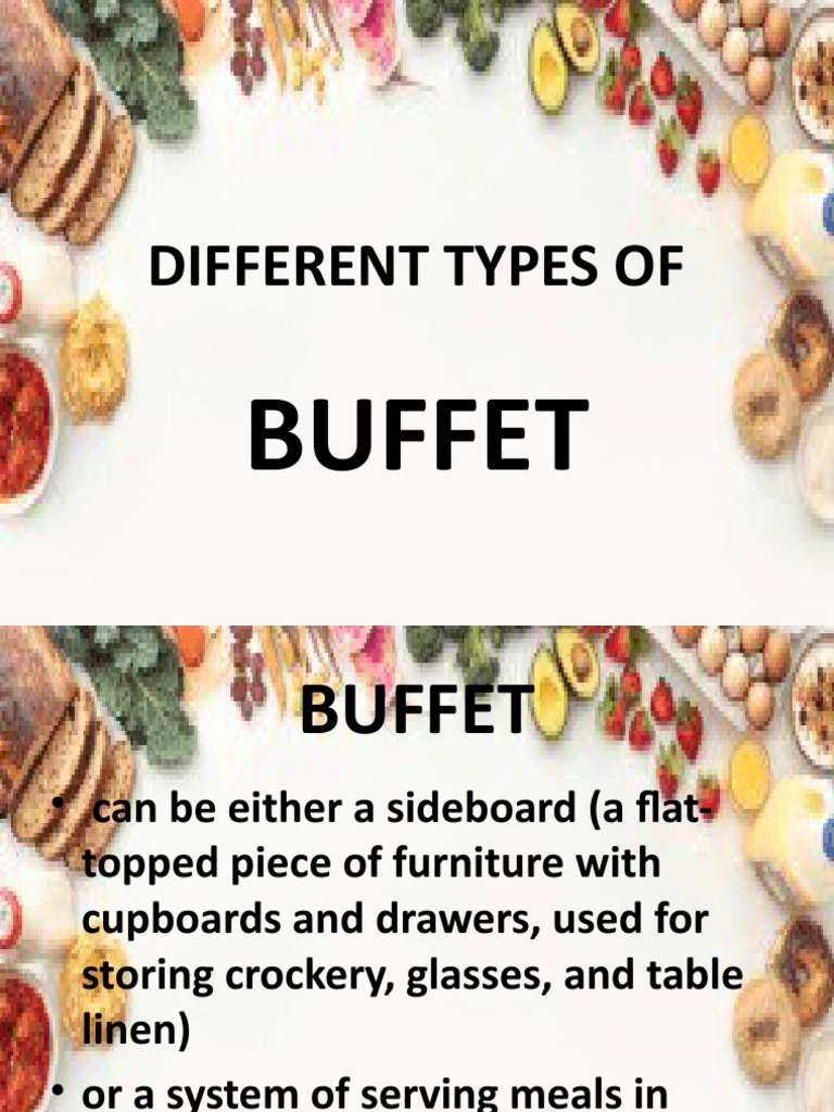 Types of Buffet Service Explained | PDF | Buffet | Tableware