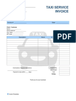 Taxi Service Invoice Template