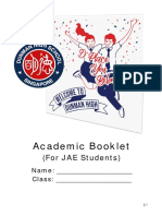 Academic Booklet: (For JAE Students)