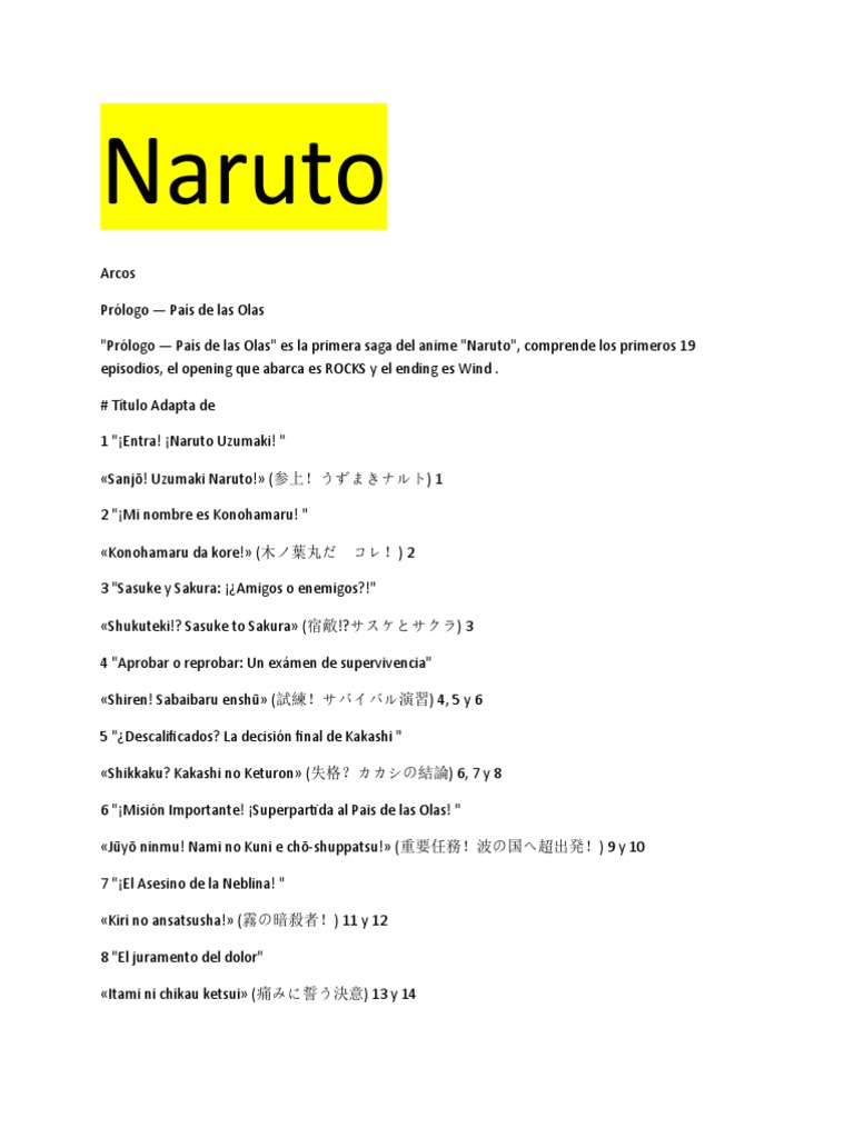 Naruto Pdf Ninja Agentes Secretos Ficticios Y Espias
