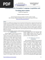 A Review of EFL Formulaic Language Acquisition and Teaching Intervention