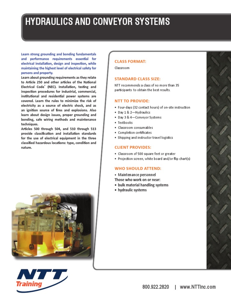 Hydraulics and Conveyor Systems Training PDF Pump Applied And